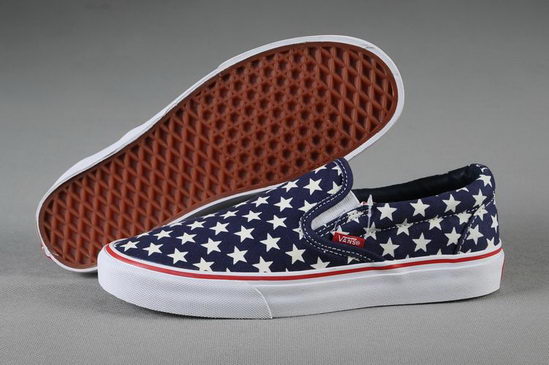 Vans Classic Slip-On Shoes Blue Stars Wmns